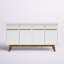 Buffet blanc Yonkers de 63 po avec 4 tablettes Mid-Century-1212492833
