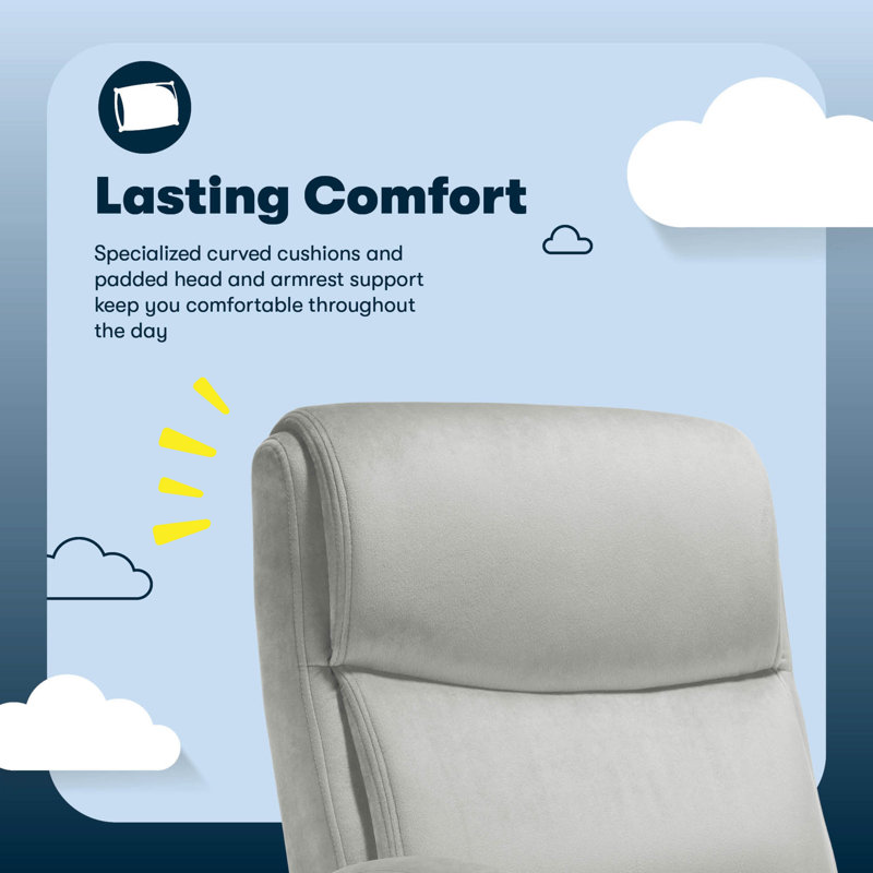 Comfort Ergo Swivel Office Chair, Gray, Velvet