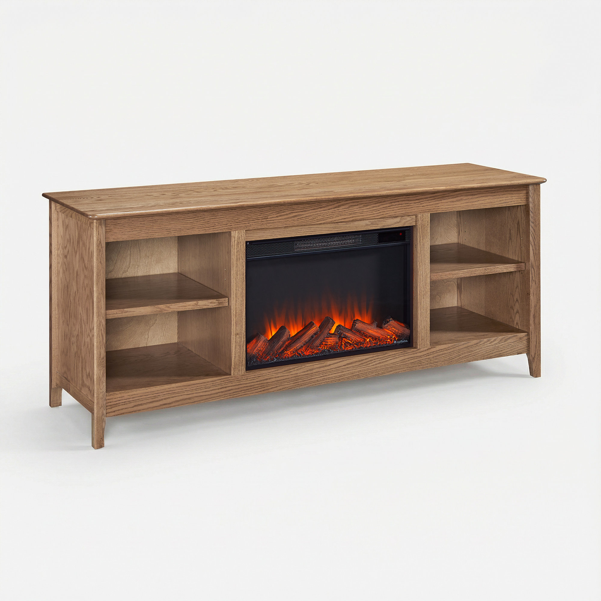 Fraley 68" Electric Fireplace TV Stand, Tan Oak