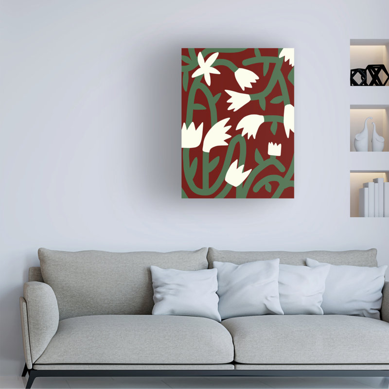 Bolog Little Dean Maroon Bloom Vine Canvas Art, 14" H x 19" W