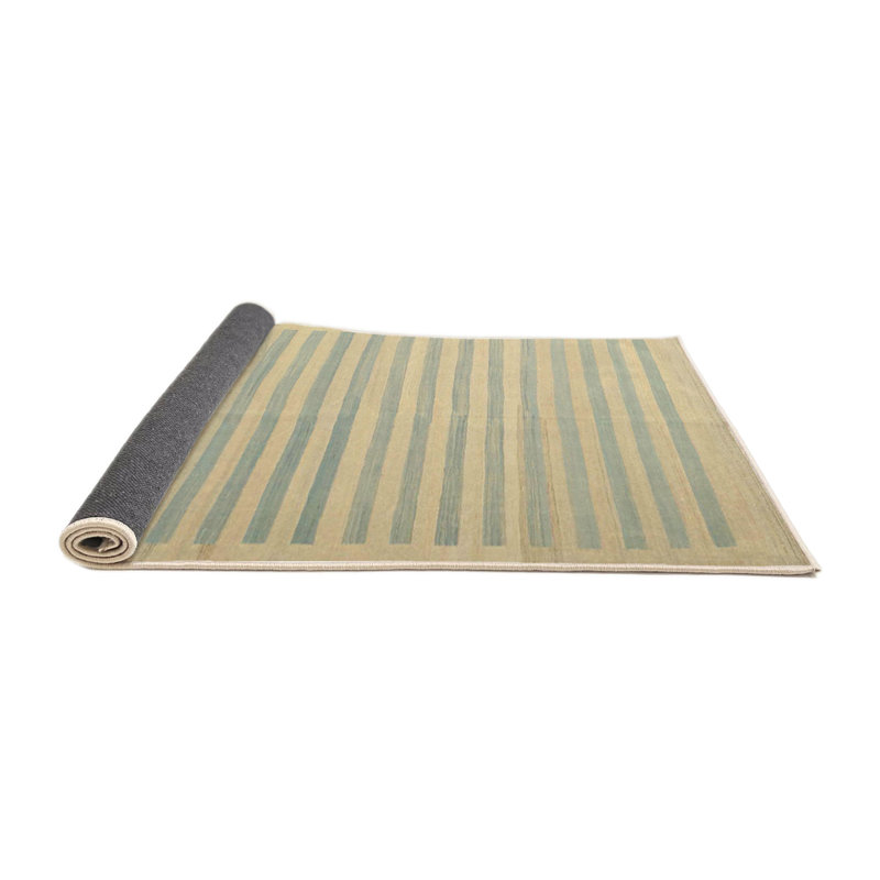 Tapis en vert clair/gris clair contemporain, Rond 8 pi