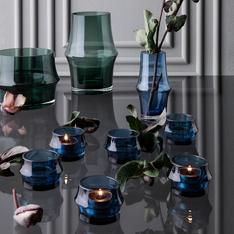 Arc Handmade Glass Table Vase, Dark Blue