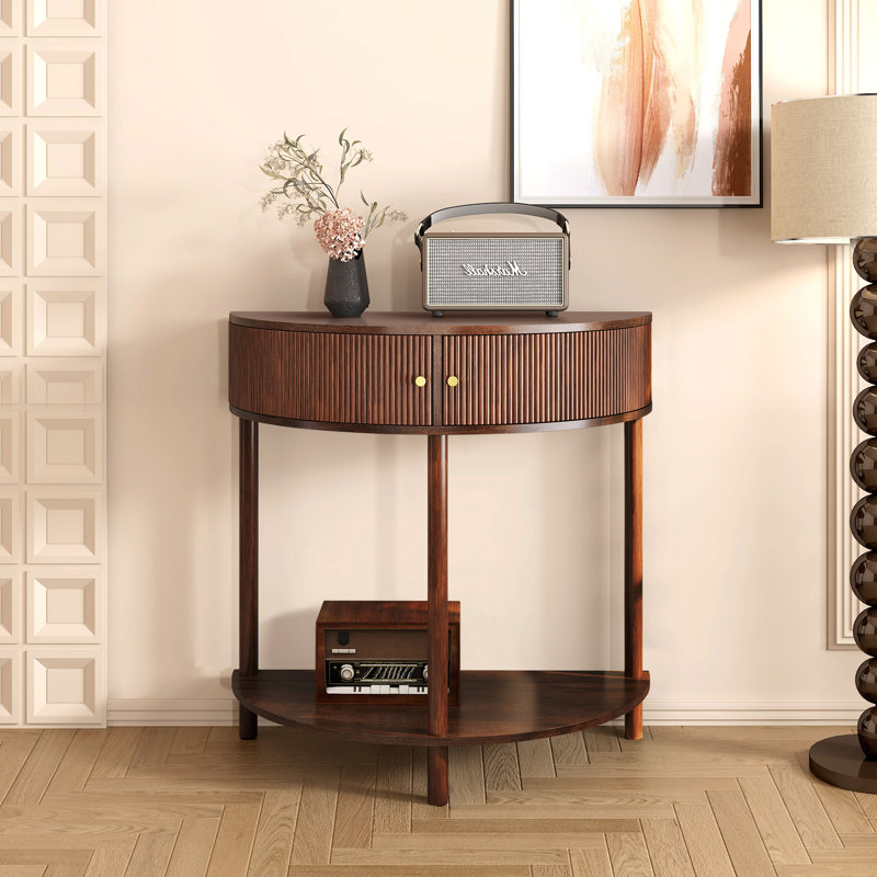 Console Louie avec 2 portes et tablette inférieure Louie, Brown