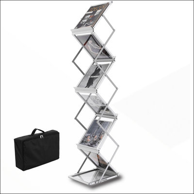Porte-documents portatif en aluminium à 6 pochettes pour salons professionnels et bureaux