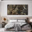 Rustique abstrait tons terreux et noir chambre à coucher industrielle grand encadré impression d'art mural (assemblage de cadre requis)-107133587