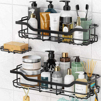 Shower Caddy 3-pack, Adhesive Shower Organizer With Soap Holder, Rustproof No Drilling Shower Shelves