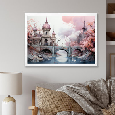 «Pink Bridge Enchanted Crossing I», reproduction sur toile