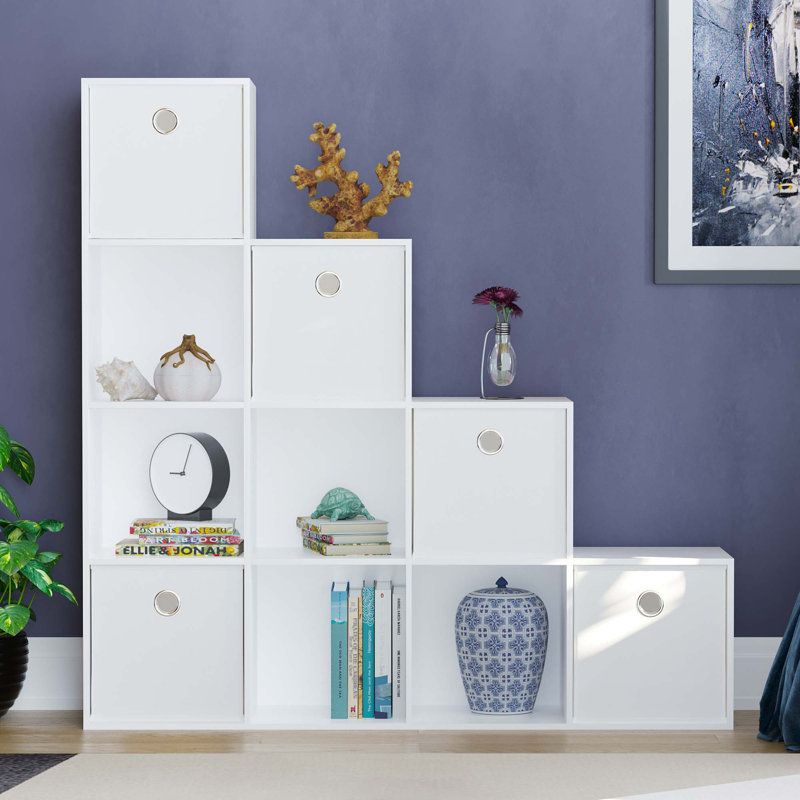 Penhook 128cm H x 128cm W Cube Bookcase, White, White