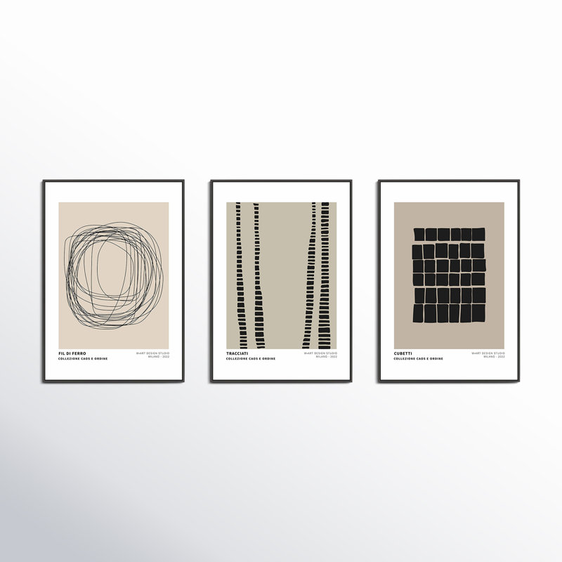 Caos E Ordine 2, 10" H x 21" W x 1.25" D, Black Framed Canvas