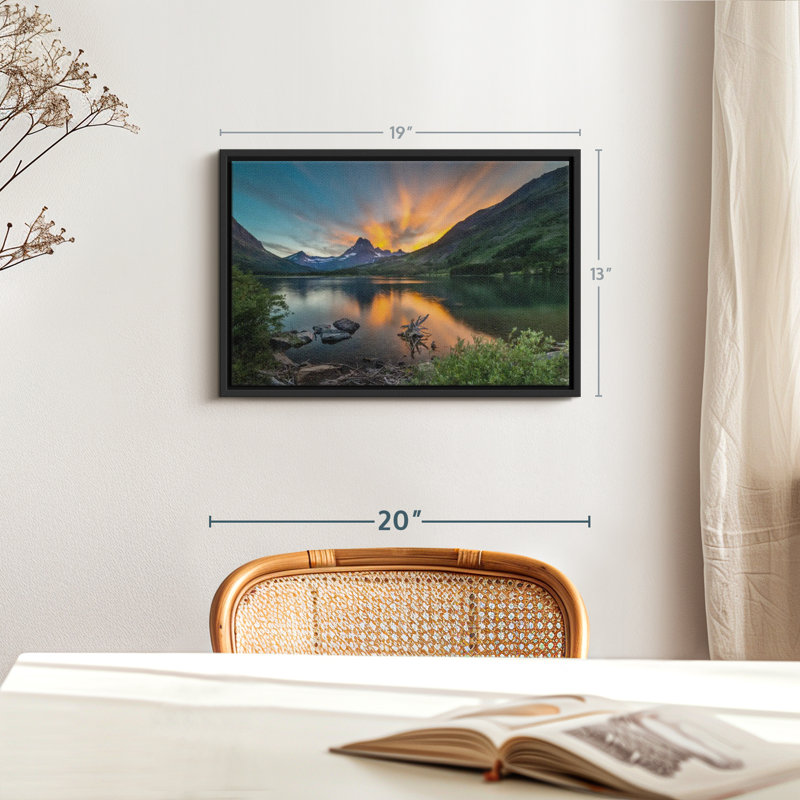 Swiftcurrent Sunset Lake Canvas Print, 13" H x 19" W