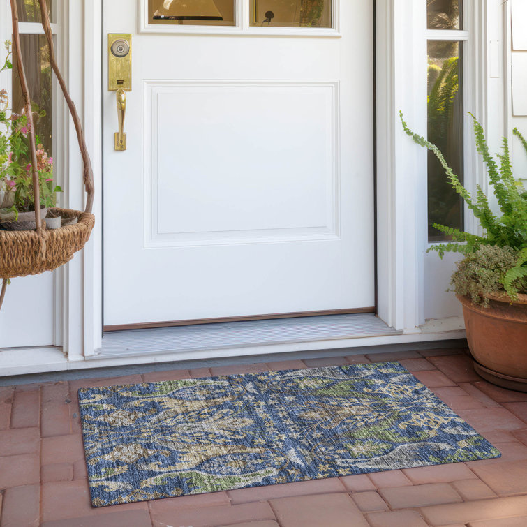 Machine Washable Indoor/Outdoor Cicel ACN1153 Navy