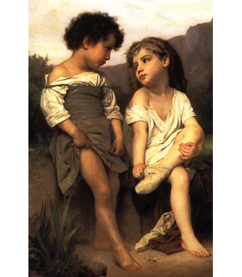 " At The Edge Of The Brook " by Bouguereau