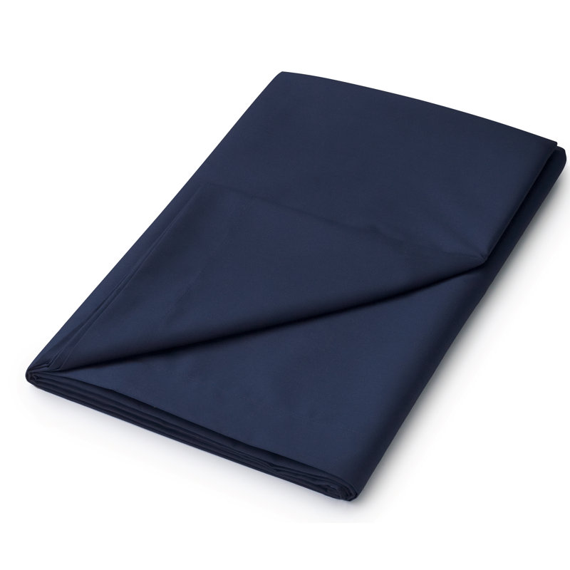 Plain Dyed 180 Thread Count Cotton Blend Flat Sheet, Navy, Super King (6')