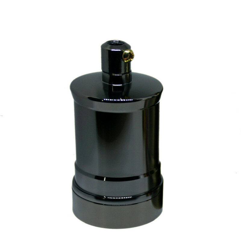Vintage Industrial Lamp Light Bulb Holder, Shiny Black