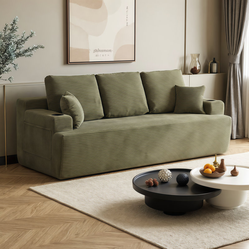 Détendez-vous dans le luxe: canapé moelleux sans effort avec assise profonde et rangement intelligent - parfait pour les salons confortables