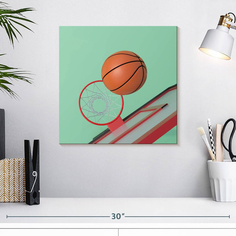 Sireci Into The Basketball Hoop, 16" H x 16" W