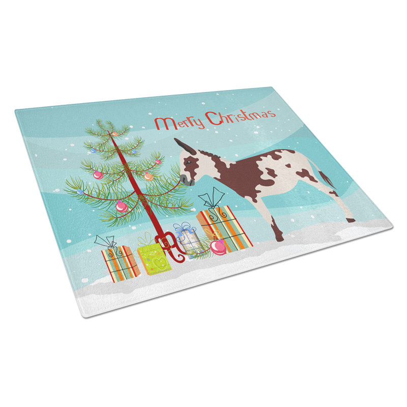 Planche à découper de noël en verre trempé caroline de verre trempé americaned donkey