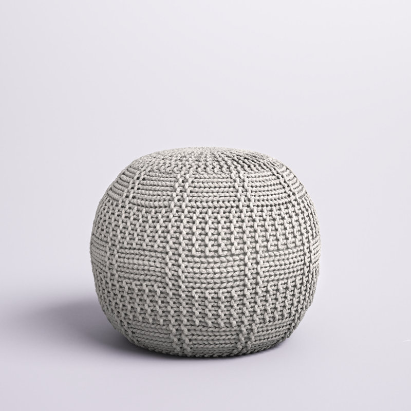 Pouf rond de 20 po de largeur, Ivoire