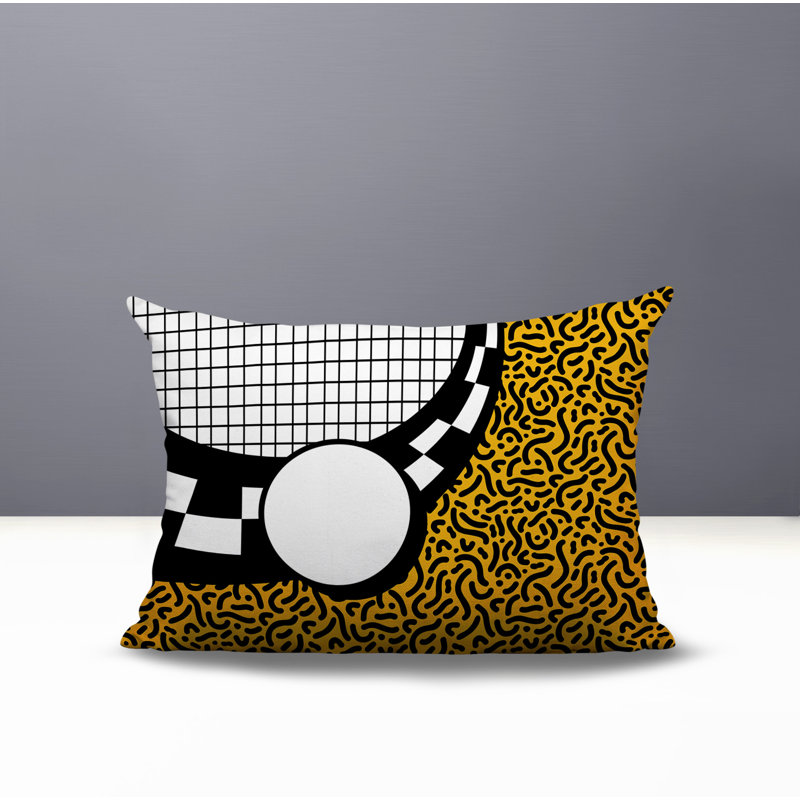 Coussin lombaire réversible Dotrix, Rectangle H 18 po x l 25 po, Jaune