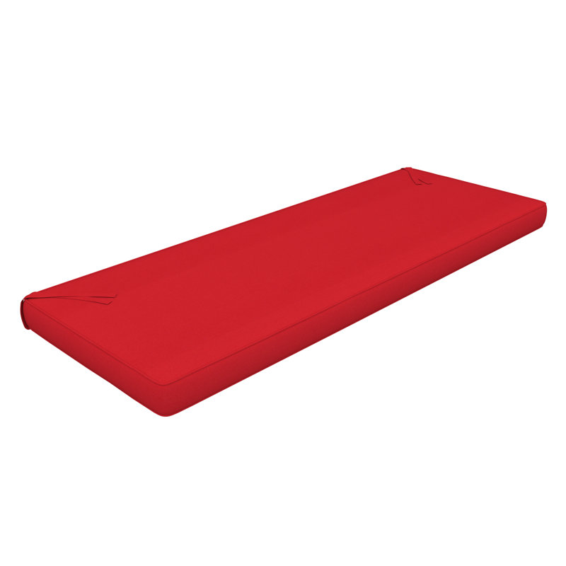 Sunbrella® Outdoor Bench Seat Cushion, 48" W x 18" D, Canvas Jockey Red