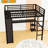 Metal Loft Bed with Wardrobe and Desk-96822139-96822138