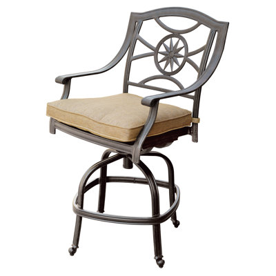 Lenzburg Aluminum Outdoor Stool with Cushion