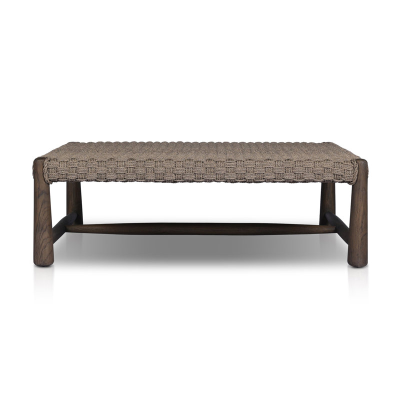 Savio Outdoor Coffee Table, Dark Textured Woven