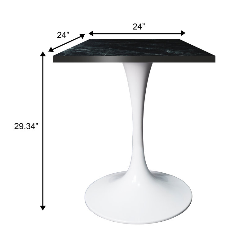 Table de salle à manger Verve, Noir, Blanc