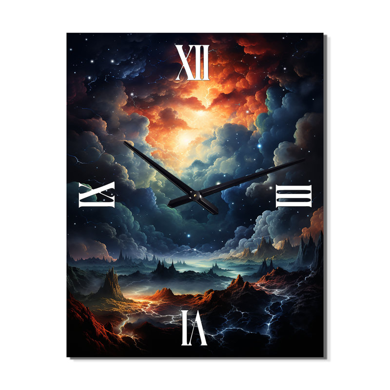 Horloge murale galaxie Galaxy Galaxy Celestial Fireworks, H 28 po x l 12 po x P 1 po