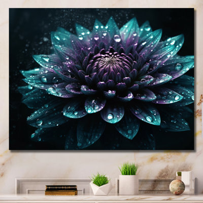 «Purple Sacred Lotus Floral Bloom I», reproduction sur toile