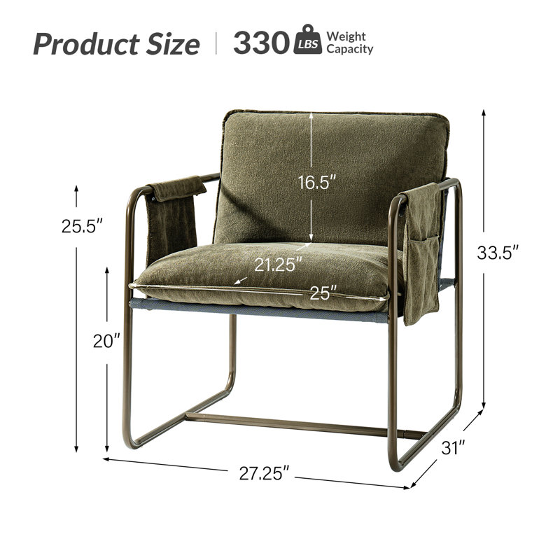 Chaise avec accoudoirs Regina Regina, Olive
