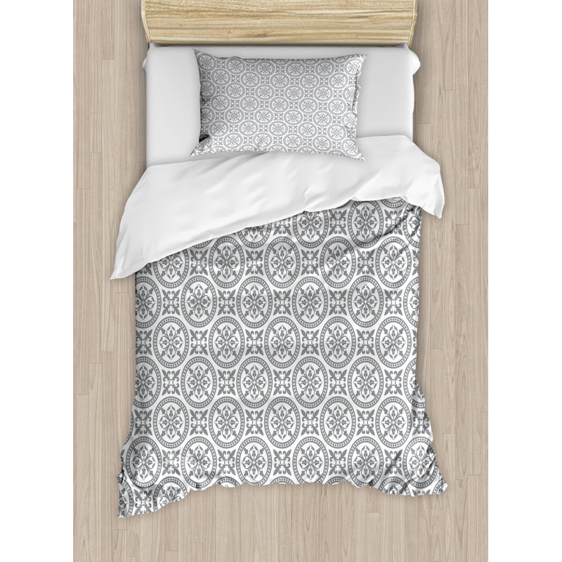 Global Inspired Polyester Paisley Duvet Cover, Twin Duvet Cover + 1 Pillow Sham, Seigaiha
