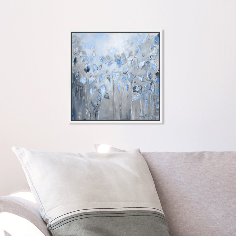 " Butterfly Dance ", White Framed Canvas, 12" H x 12" W 