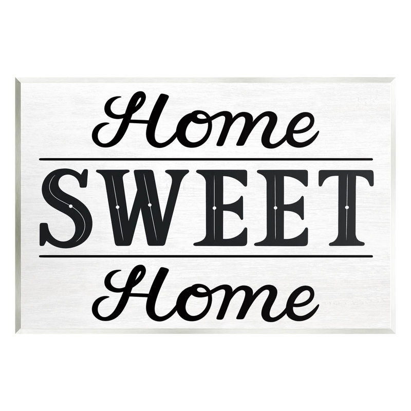 Home Sweet Home Rustic Black and White MDF Wood Sign