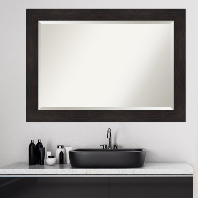 Jibril Brushed Nickel Beveled Bathroom / Vanity Mirror, 29" x 41"