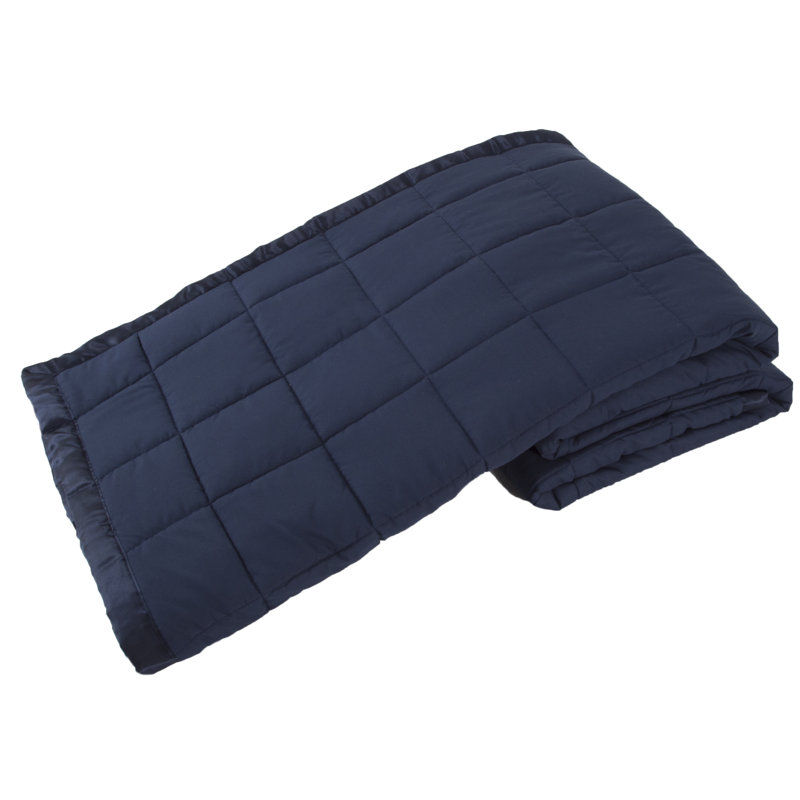 Quilted Throw Blanket, Med Blue, Queen