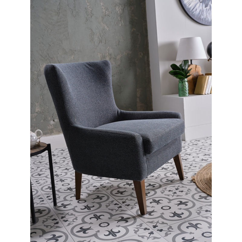 Canyon 30'' Wide Side Chair, Light Blue Polyester Blend