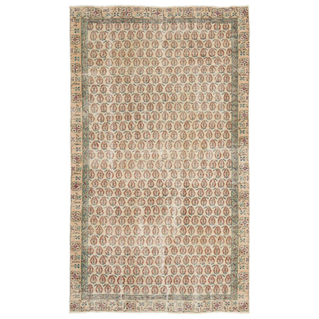 Atina Beige Vintage Wool Handmade Area Rug