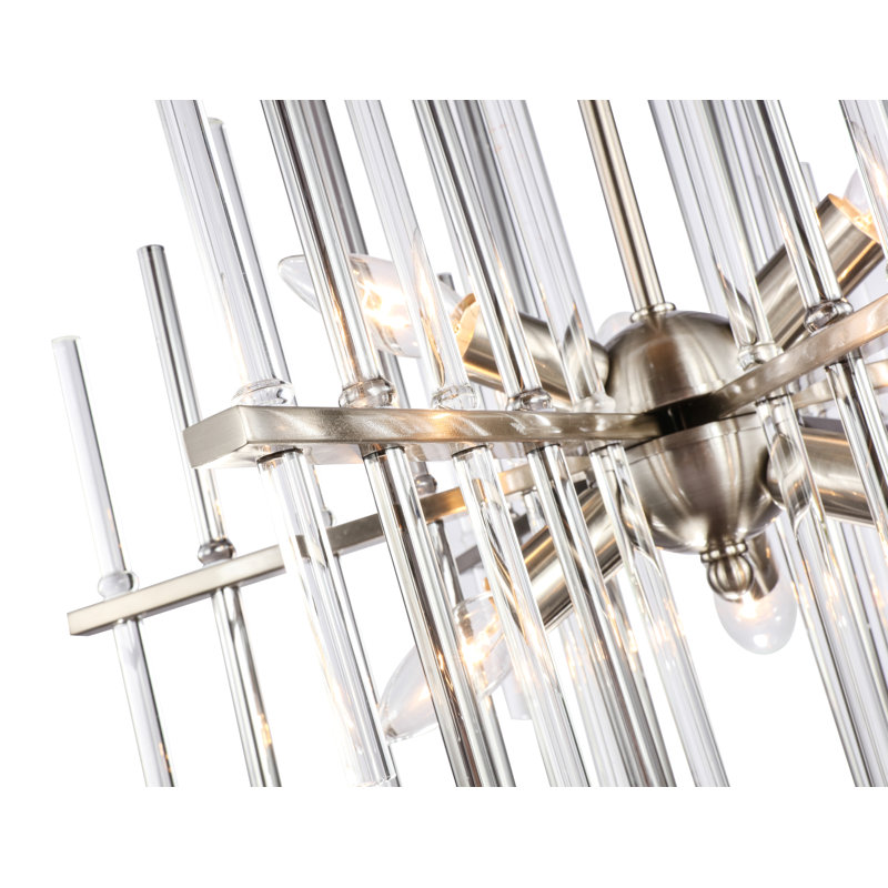 Lustre sphérique Spoutnik à 6 lumières Evander, Chrome