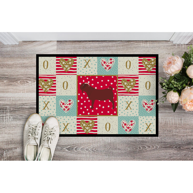 Kalahari chèvre love 27 po x 18 po tapis anti-dérapant pour porte intérieur/extérieur Jens