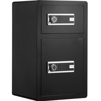 4.5 Cu.ft Double Door Safe Box, Black, Key Lock, Password, , High - Quality Steel, 3mm Plate, 5 Solid Bolts, Dual Alarm, 3 Unlock Methods, Adjustable Shelf, Led For Keeping Important Items Like Cash,