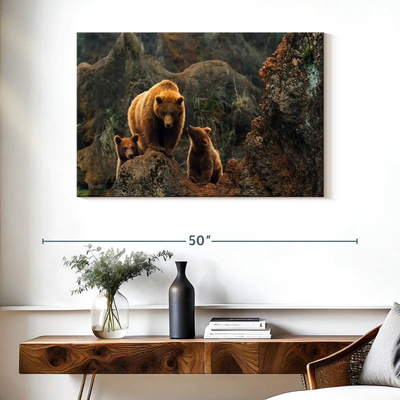 Brampt Bear And Cubs, 26" H x 39" W