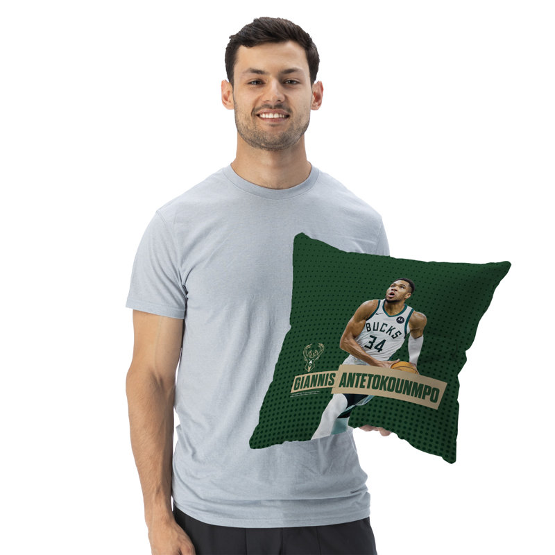 Coussin NBA, décoration de ventilateur de basketball doux, 18 po x 18 po, Vert
