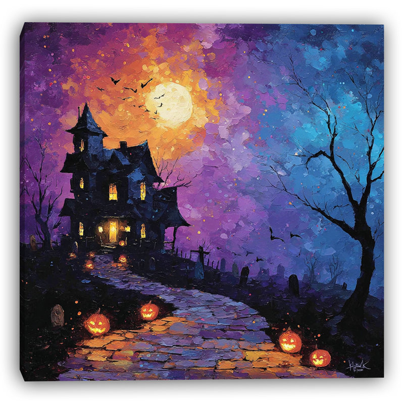 Art mural toile tendue Spooky Manor