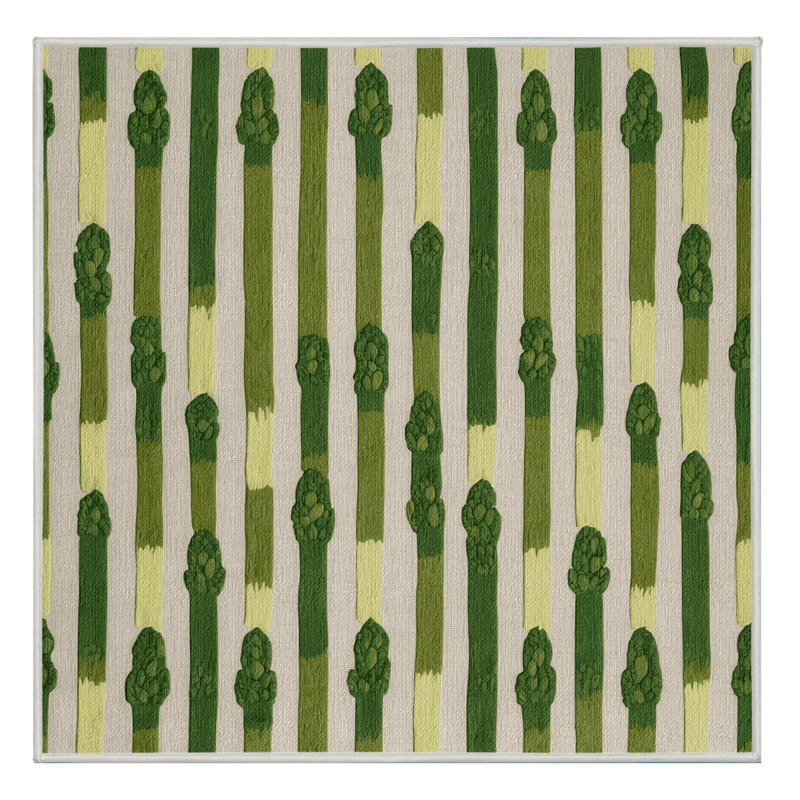 Tapis vert asperge lavable, Carré 7 pi
