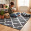 AVA Grey Machine Tufted Area Rug – Washable, Low Pile-1819286695