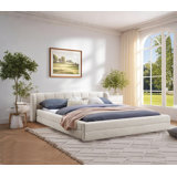 Upholstered Bed Frame with Thick Fabric