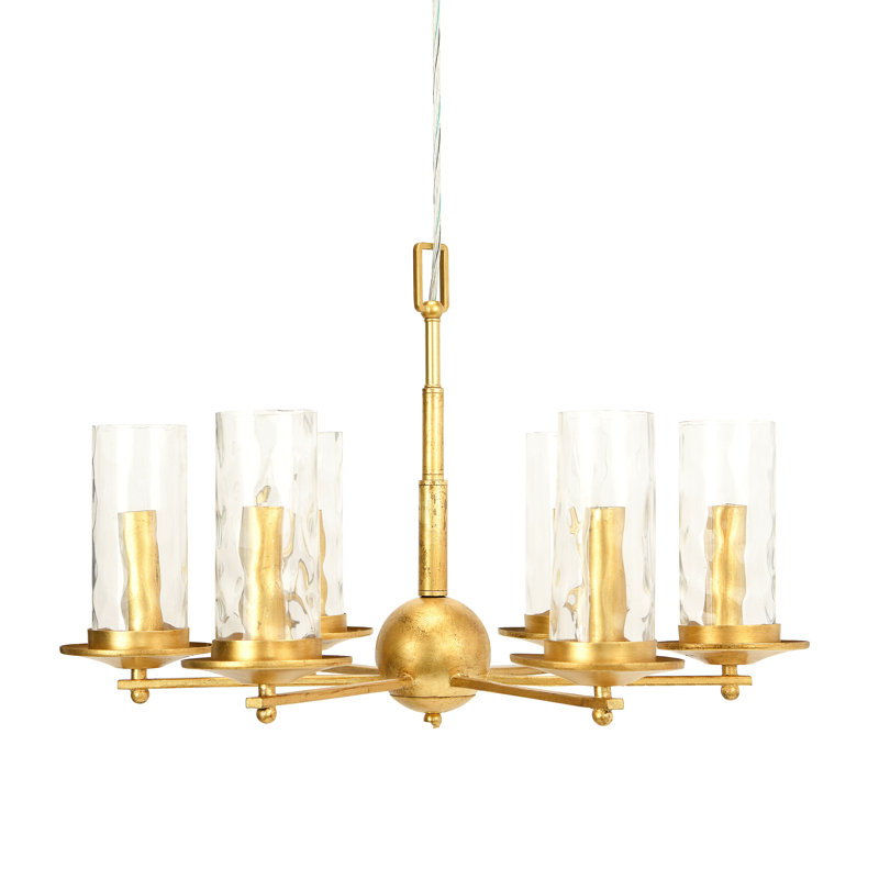 Art Deco Metal and Glass Chandelier