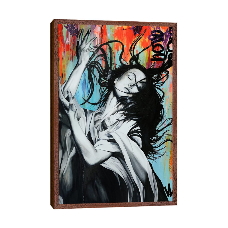 Sound Effect by Val Escoubet - Painting on Canvas, 101.6cm H x 66.04cm W x 3.81cm D, Classic Brown Wood Framed