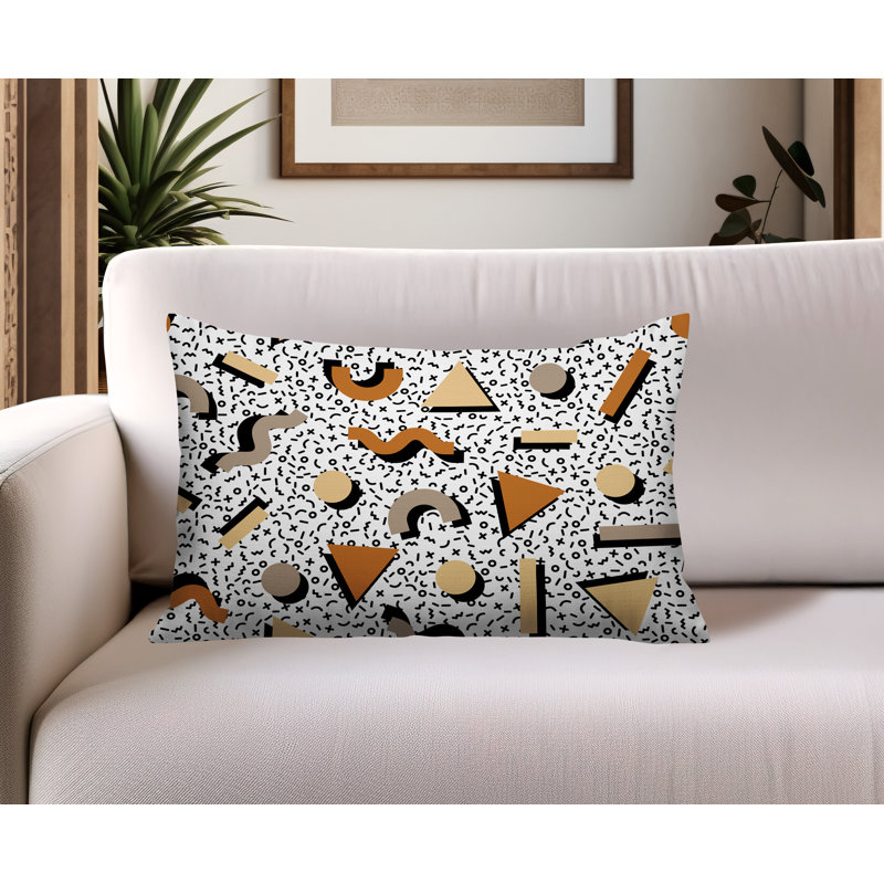 Coussin lombaire réversible intérieur / extérieur Moxo, Rectangle H 18 po x l 25 po, Orange